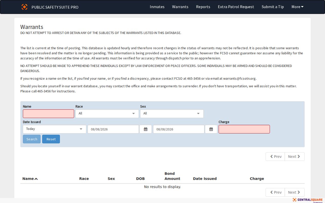 Fayette County arrest warrant lookup portal