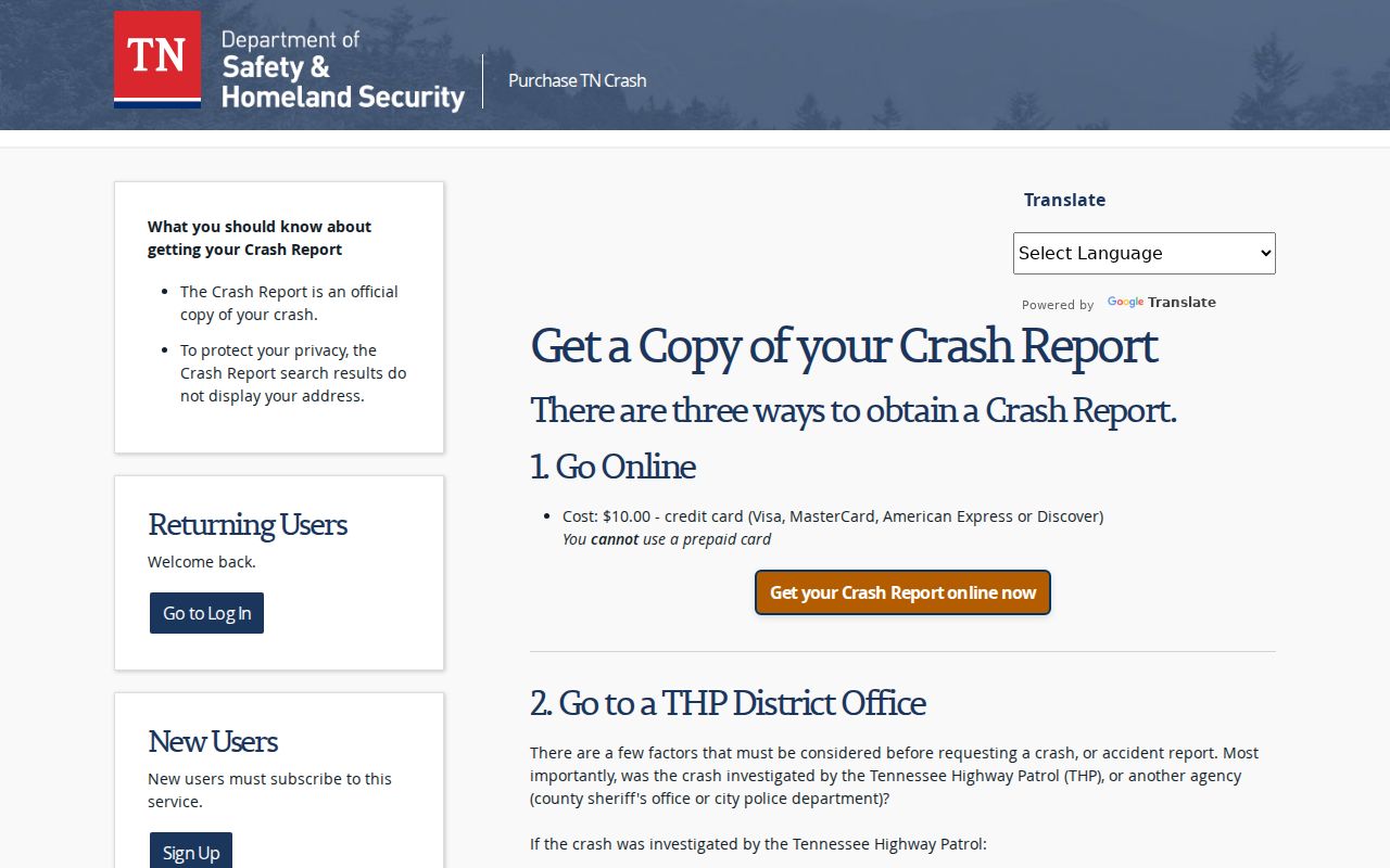 Fayette County arrest and Tennessee crash report portal