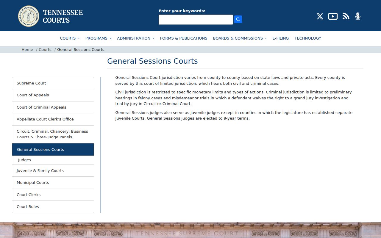 Fayette County criminal court cases General Sessions court information