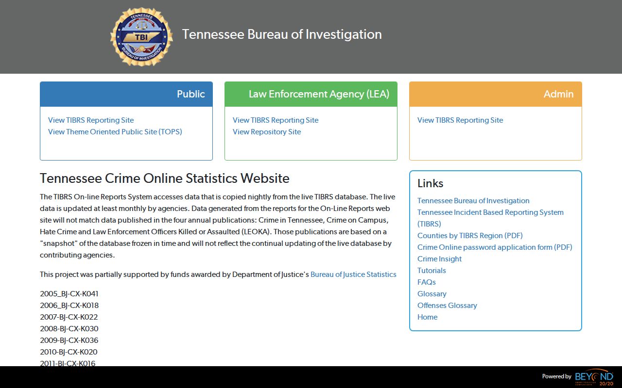 TBI CrimeInsight filters for Fayette County criminal record context