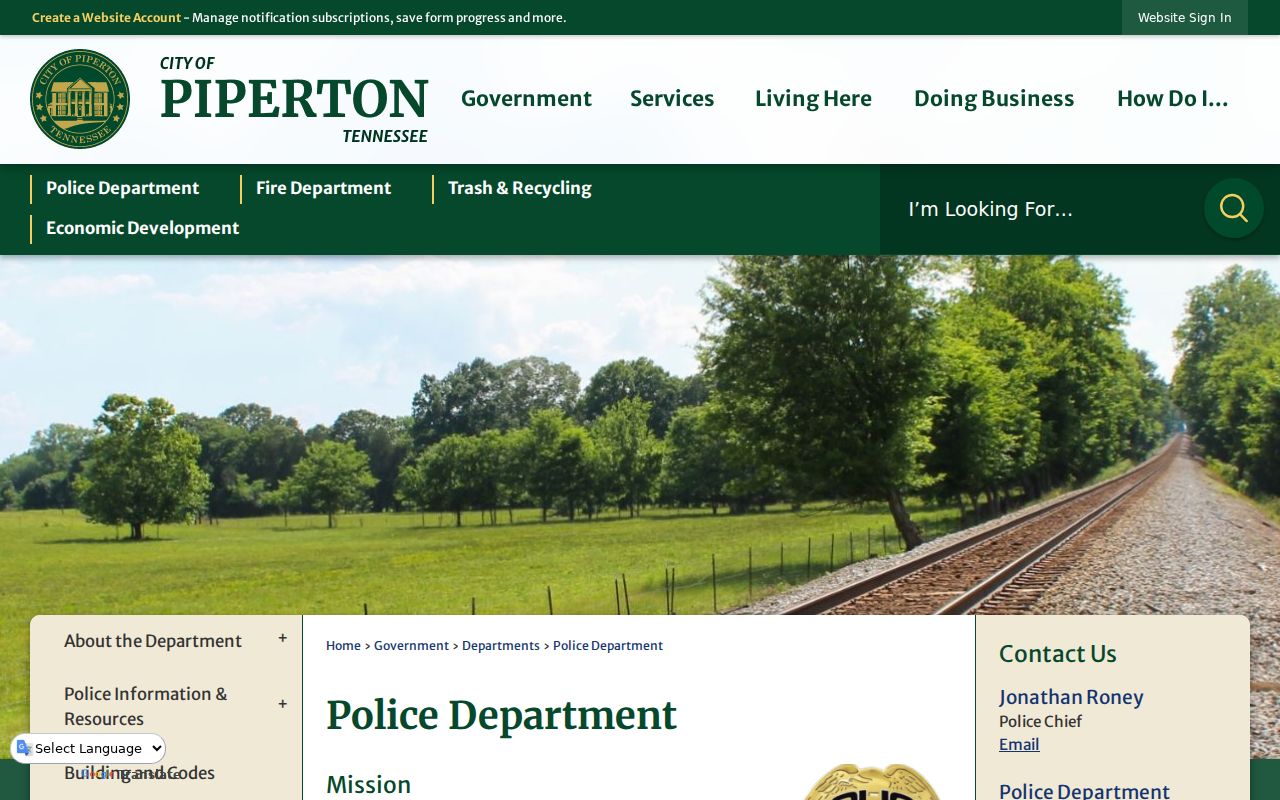 Piperton criminal records access through the police department