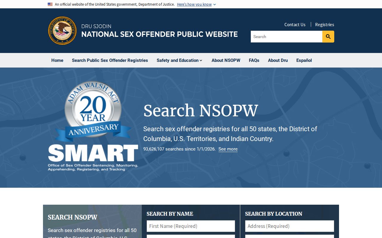 Fayette County sex offender cross-state search through NSOPW